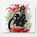Female Motorcycle Rider mousepads