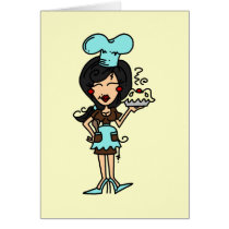 Female Pastry Chef - Black Hair T-shirts and Gifts cards