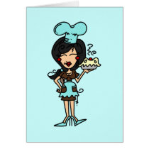 Female Pastry Chef - Black Hair T-shirts and Gifts cards