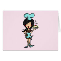Female Pastry Chef - Black Hair T-shirts and Gifts cards