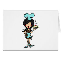 Female Pastry Chef - Black Hair T-shirts and Gifts cards