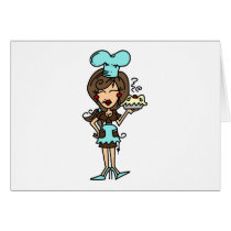 Female Pastry Chef - Brunette T-shirts and Gifts cards