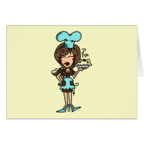 Female Pastry Chef - Brunette T-shirts and Gifts cards