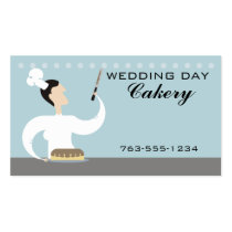 Female pastry chef frosted cake culinary busine... business card template