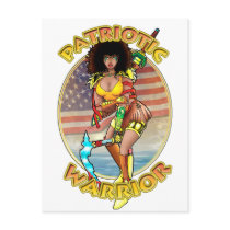 Female Patriotic Warrior Postcard