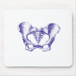 Female Pelvis Blue Mouse Pads