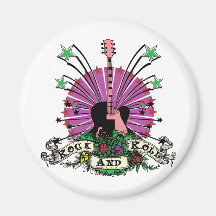 Female Rock n Roll Fridge Magnet