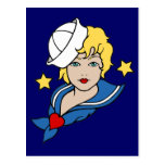Female Sailor Tattoo Postcards