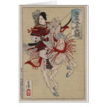 Female Samurai on Horse in Armor circa 1885 Japan Cards