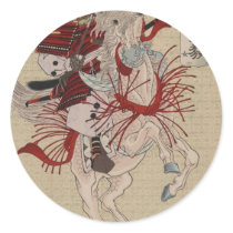 Female Samurai on Horse in Armor circa 1885 Japan Sticker