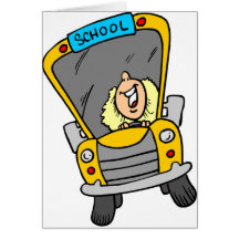 Female School Bus Driver Greeting Cards