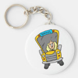 Female School Bus Driver Key Chains