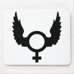 female sign angel wings mousepads