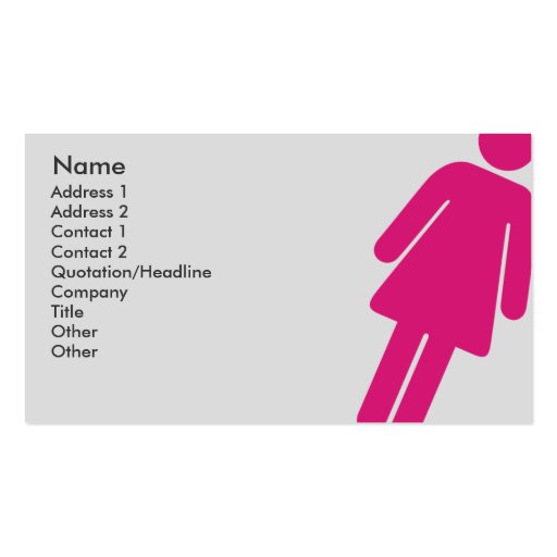 Female Sign - Business Business Cards (front side)