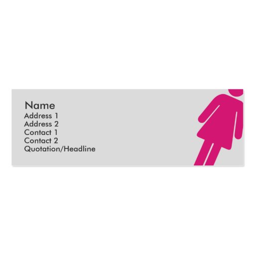 Female Sign - Skinny Business Card (front side)