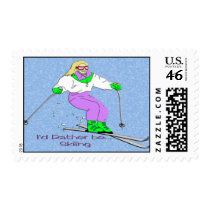 Female Skier Postage postage by MindDesignGrafx Female Skier Postage postage