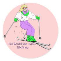 Female Skier stickers by MindDesignGrafx Female Skier stickers