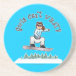 Female Snowboarder with Red Hair Coaster
