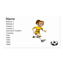 Female Soccer Player Business Card Templates
