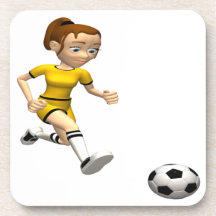 Female Soccer Player Drink Coaster
