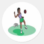 Female Soccer Player Round Stickers