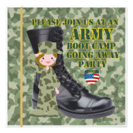 Female Soldier Boot Camp Going Away Invitation