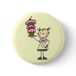 Female Stick Figure Baker Tshirts and Gifts buttons