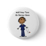 Female Stick Figure Nurse Aid T-shirts and Gifts Button