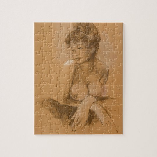 Female Study Pin Up Art Jigsaw Puzzle Zazzle