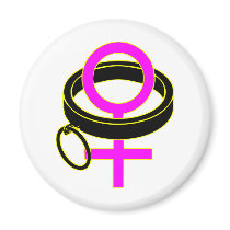 female submissive collar symbol fridge magnet