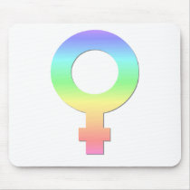 Female Symbol in Rainbow Pastels mousepads by angela65 Female Symbol in Rainbow Pastels mousepads