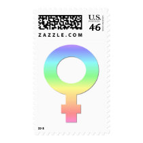 Female Symbol in Rainbow Pastels Postage Stamp