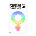 Female Symbol in Rainbow Pastels postage