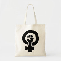 Female symbol solidarity hand canvas bags