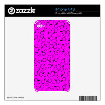 Female Symbols (Venus Symbol) Black on Fuchsia Skin For iPhone 4S