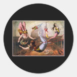 Female trapeze acrobats at circus sticker