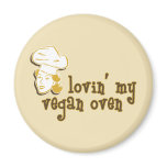 Female Vegan Oven magnets