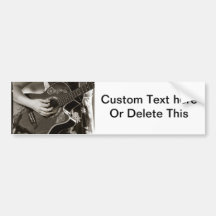 Female with acoustic  Guitar hand and hip view Bumper Stickers