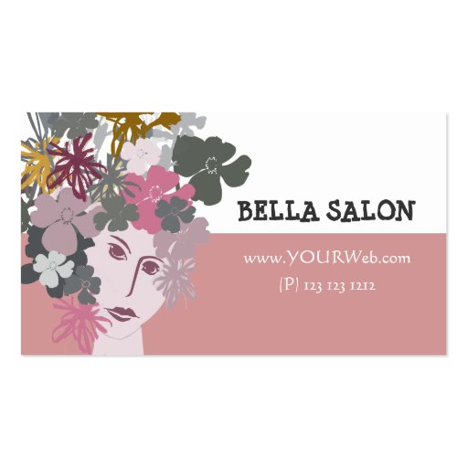Feminine Beauty Blooming Goddess Business Cards (front side)