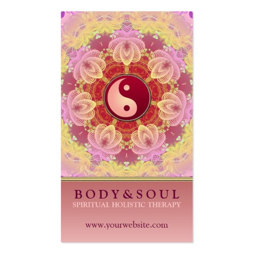 Feminine Beauty YinYang Holistic Business Card (front side)