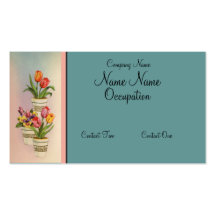 Feminine Business Card with Tulips