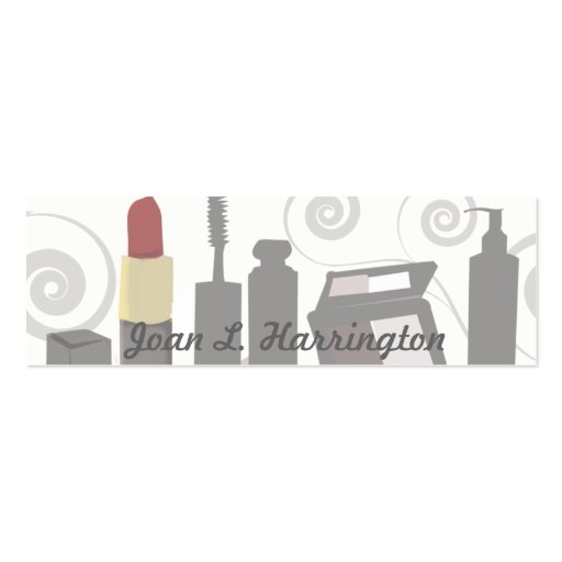 Feminine Cosmetics Cosmetologist Business Card Template (front side)