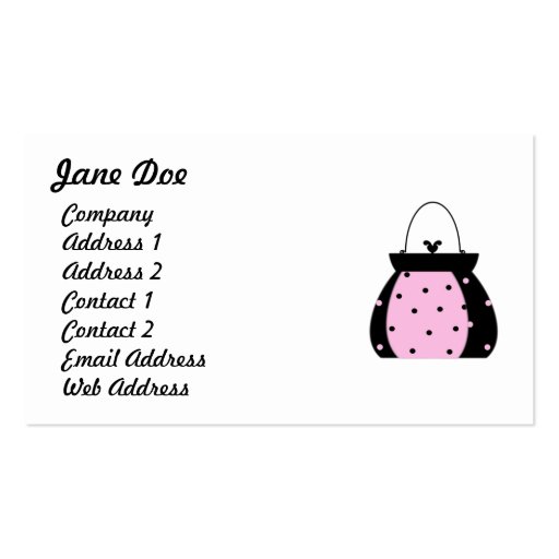 Feminine Pink Business Cards (front side)