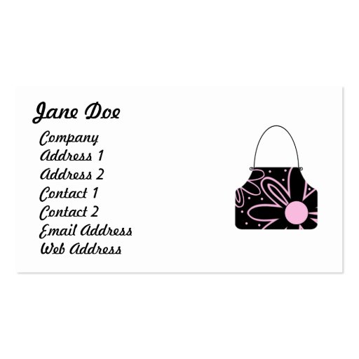 Feminine Pink Business Cards (front side)