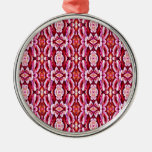 Feminine Pink Lace Pattern Christmas Tree Ornament