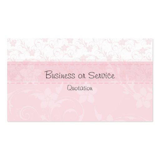 Feminine Pink Pink Business Card Template (back side)