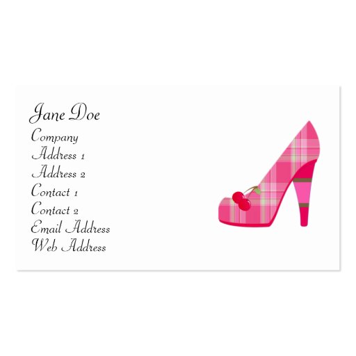 Feminine Pink Plaid Business Cards
