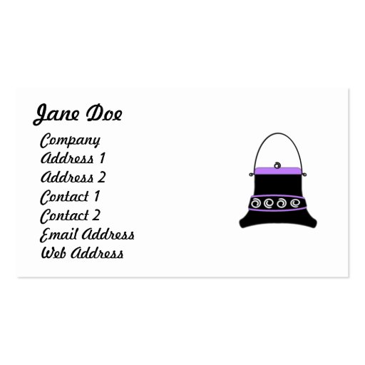 Feminine Purple Business Cards (front side)