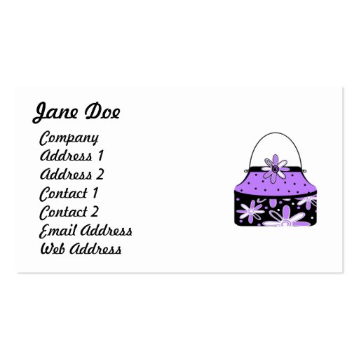 Feminine Purple Business Cards (front side)