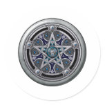 Feminine Silver Pagan Pentacle stickers